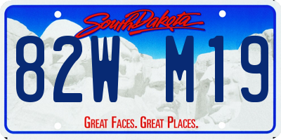 SD license plate 82WM19