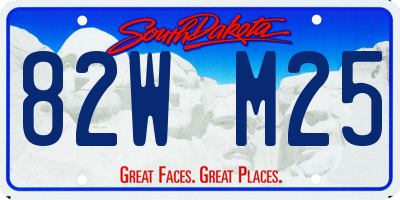 SD license plate 82WM25