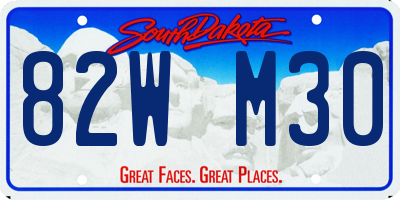 SD license plate 82WM30