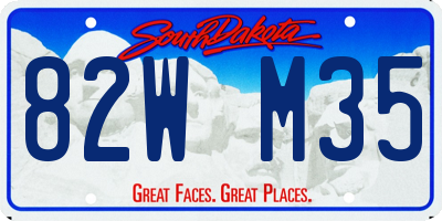 SD license plate 82WM35