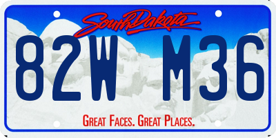 SD license plate 82WM36