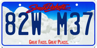 SD license plate 82WM37