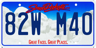 SD license plate 82WM40