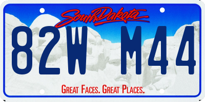SD license plate 82WM44