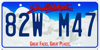 SD license plate 82WM47