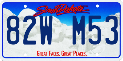 SD license plate 82WM53