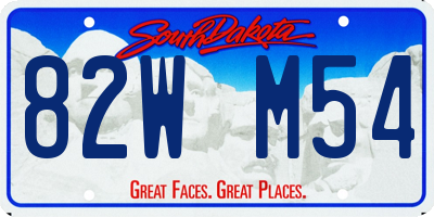 SD license plate 82WM54