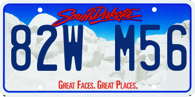 SD license plate 82WM56