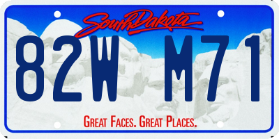 SD license plate 82WM71