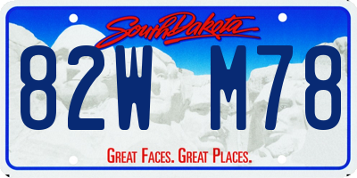 SD license plate 82WM78