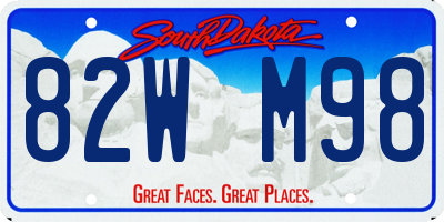 SD license plate 82WM98
