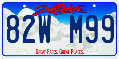 SD license plate 82WM99