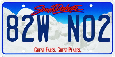 SD license plate 82WN02