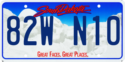 SD license plate 82WN10