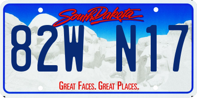 SD license plate 82WN17