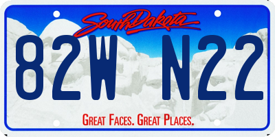 SD license plate 82WN22