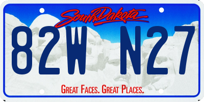 SD license plate 82WN27