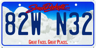 SD license plate 82WN32