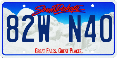 SD license plate 82WN40