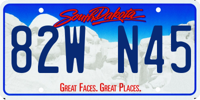 SD license plate 82WN45