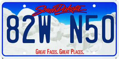 SD license plate 82WN50