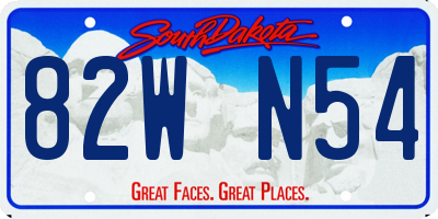 SD license plate 82WN54