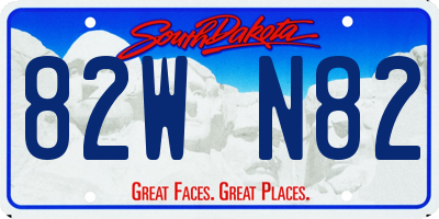 SD license plate 82WN82