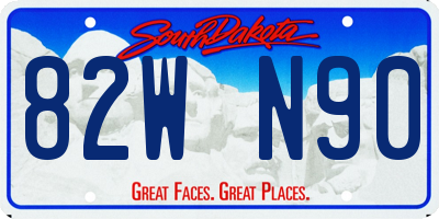 SD license plate 82WN90