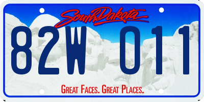 SD license plate 82WO11