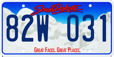 SD license plate 82WO31