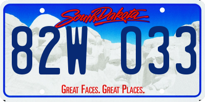 SD license plate 82WO33