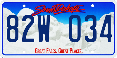 SD license plate 82WO34