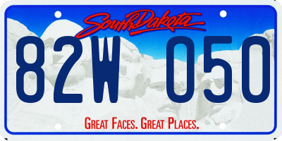 SD license plate 82WO50