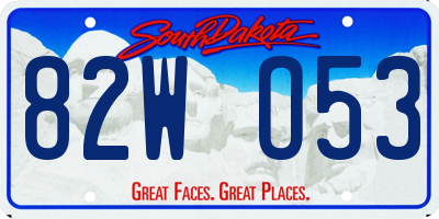 SD license plate 82WO53