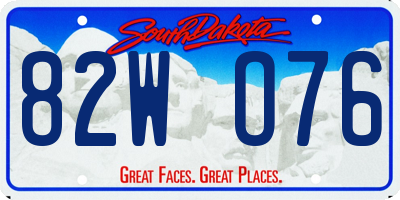 SD license plate 82WO76