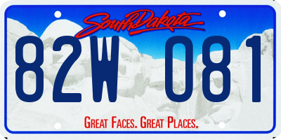 SD license plate 82WO81
