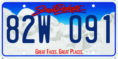 SD license plate 82WO91