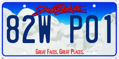 SD license plate 82WP01