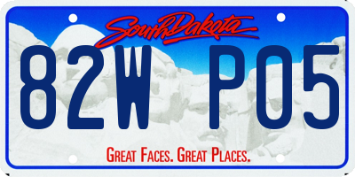 SD license plate 82WP05
