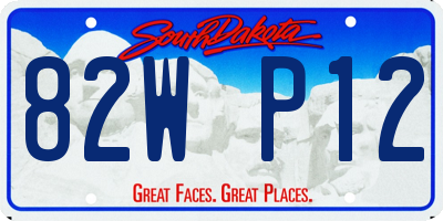 SD license plate 82WP12