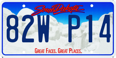 SD license plate 82WP14