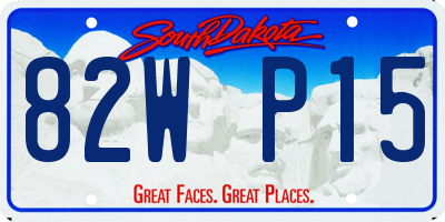 SD license plate 82WP15