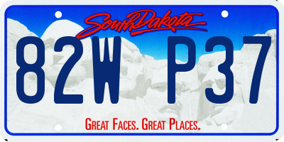 SD license plate 82WP37