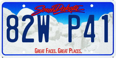 SD license plate 82WP41
