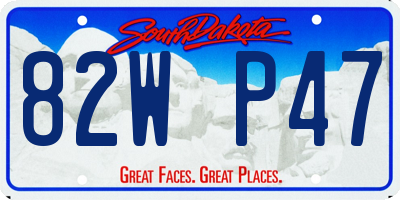 SD license plate 82WP47