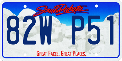 SD license plate 82WP51