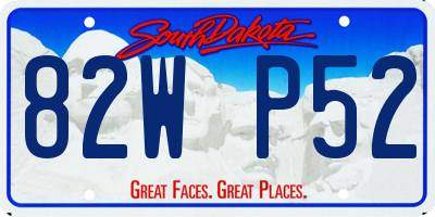 SD license plate 82WP52