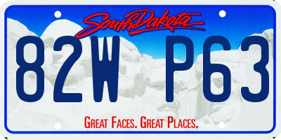 SD license plate 82WP63