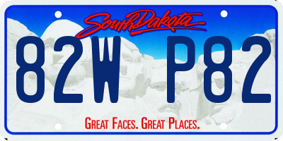 SD license plate 82WP82