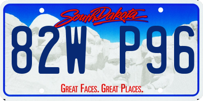 SD license plate 82WP96
